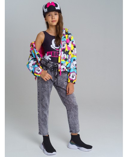 Ветровка на флисе из мембранной ткани с принтом Disney для девочки фуксия,разноцветный