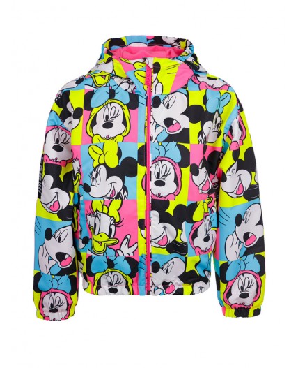 Ветровка на флисе из мембранной ткани с принтом Disney для девочки фуксия,разноцветный