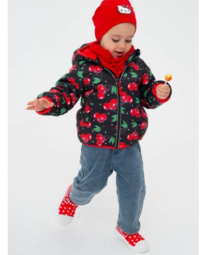 Куртка детская текстильная с полиуретановым покрытием для девочек разноцветный