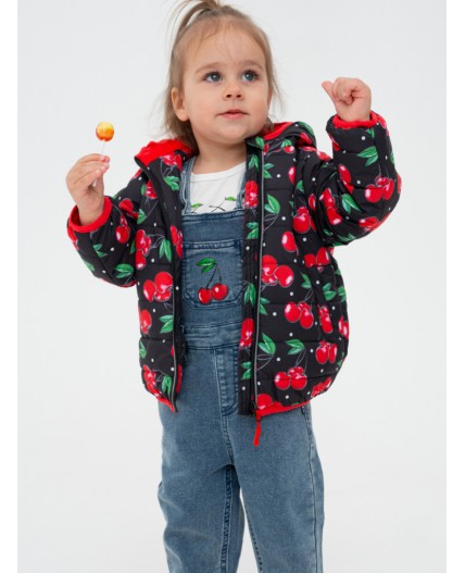 Куртка детская текстильная с полиуретановым покрытием для девочек разноцветный