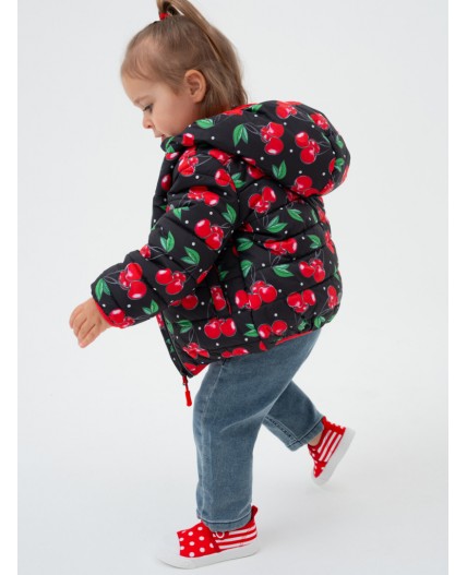 Куртка детская текстильная с полиуретановым покрытием для девочек разноцветный