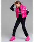 Жилет текстильный с полиуретановым покрытием для девочек фуксия