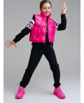 Жилет текстильный с полиуретановым покрытием для девочек фуксия