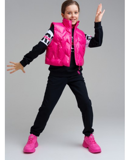 Жилет текстильный с полиуретановым покрытием для девочек фуксия