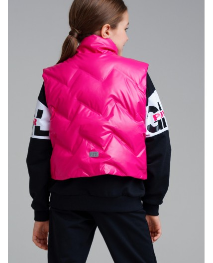 Жилет текстильный с полиуретановым покрытием для девочек фуксия