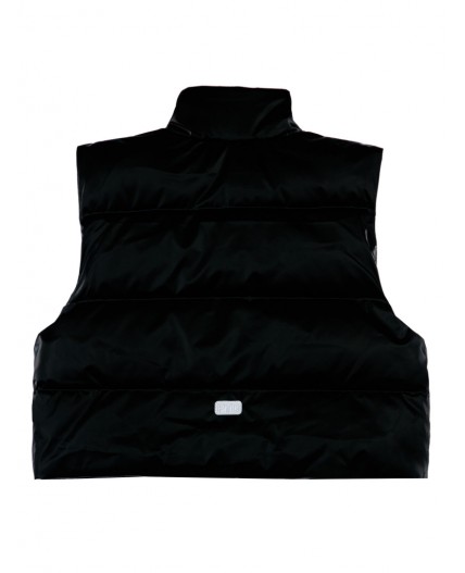 Жилет текстильный с полиуретановым покрытием для девочек черный