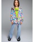 Куртка текстильная с полиуретановым покрытием для девочек (ветровка) разноцветный