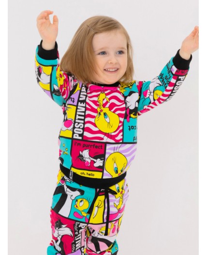 Толстовка детская трикотажная для девочек разноцветный