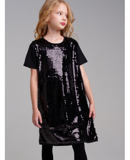 Платье трикотажное для девочек черный
