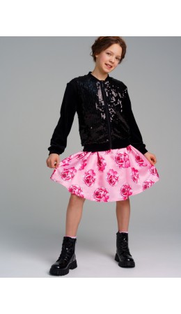 Толстовка трикотажная для девочек черный