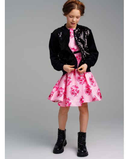 Толстовка трикотажная для девочек черный