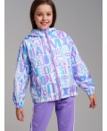 Куртка текстильная с полиуретановым покрытием для девочек (ветровка) белый,голубой,светло-сиреневый