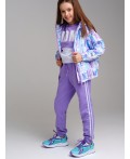 Куртка текстильная с полиуретановым покрытием для девочек (ветровка) белый,голубой,светло-сиреневый