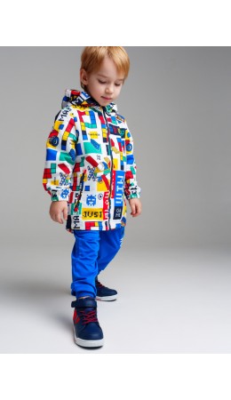 Куртка текстильная с полиуретановым покрытием для мальчиков (ветровка) разноцветный