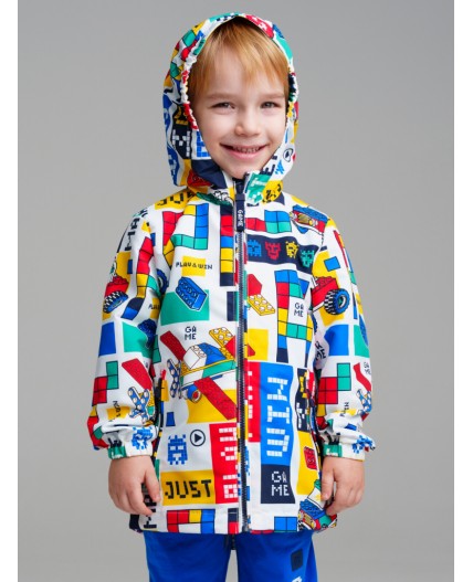 Куртка текстильная с полиуретановым покрытием для мальчиков (ветровка) разноцветный
