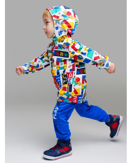 Куртка текстильная с полиуретановым покрытием для мальчиков (ветровка) разноцветный