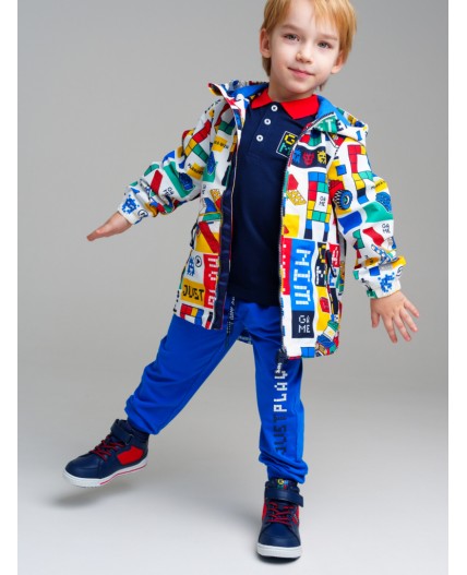 Куртка текстильная с полиуретановым покрытием для мальчиков (ветровка) разноцветный