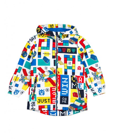 Куртка текстильная с полиуретановым покрытием для мальчиков (ветровка) разноцветный