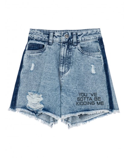 Шорты текстильные джинсовые для девочек голубой