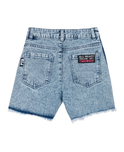 Шорты текстильные джинсовые для девочек голубой