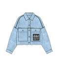 Куртка текстильная джинсовая для девочек голубой
