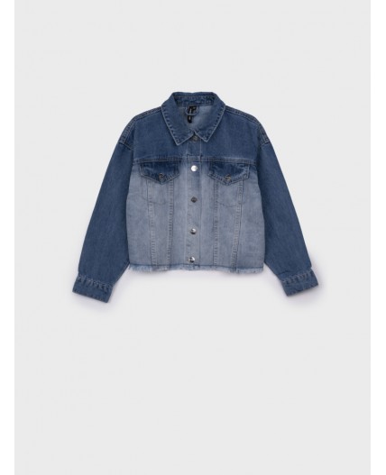 Куртка текстильная джинсовая для девочек синий