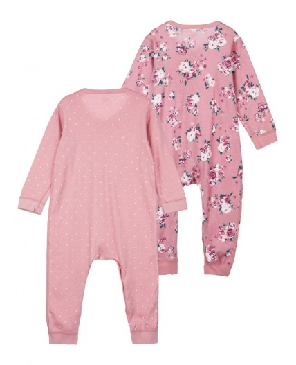 Комбинезон детский трикотажный для девочек, 2 шт в комплекте розовый,разноцветный