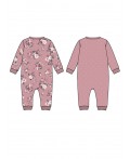 Комбинезон детский трикотажный для девочек, 2 шт в комплекте розовый,разноцветный
