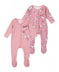 Комбинезон детский трикотажный для девочек, 2 шт в комплекте розовый