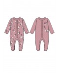 Комбинезон детский трикотажный для девочек, 2 шт в комплекте розовый