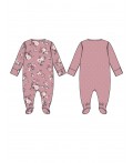 Комбинезон детский трикотажный для девочек, 2 шт в комплекте розовый