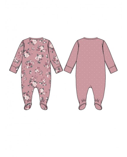 Комбинезон детский трикотажный для девочек, 2 шт в комплекте розовый