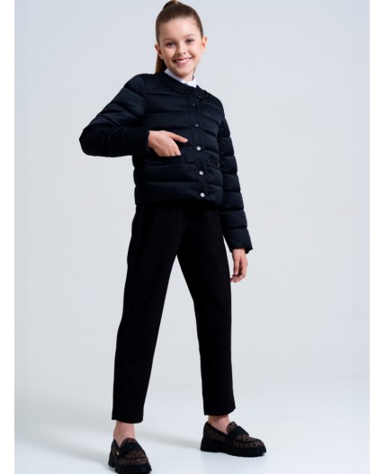 Куртка текстильная с полиуретановым покрытием для девочек черный