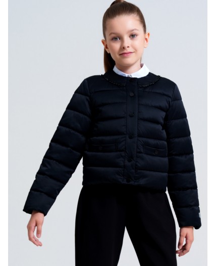 Куртка текстильная с полиуретановым покрытием для девочек черный