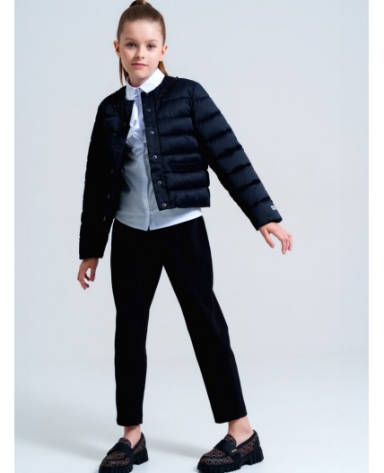 Куртка текстильная с полиуретановым покрытием для девочек черный