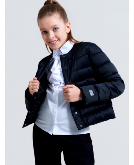Куртка текстильная с полиуретановым покрытием для девочек черный