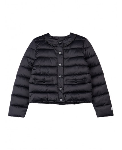 Куртка текстильная с полиуретановым покрытием для девочек черный