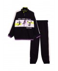 Комплект трикотажный для девочек: толстовка, брюки черный