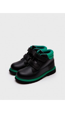 Ботинки для мальчиков черный,зеленый