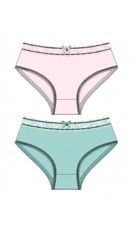 Трусы трикотажные для девочек, 2 шт в комплекте светло-розовый,зеленый