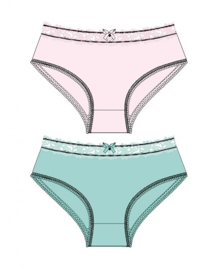 Трусы трикотажные для девочек, 2 шт в комплекте светло-розовый,зеленый