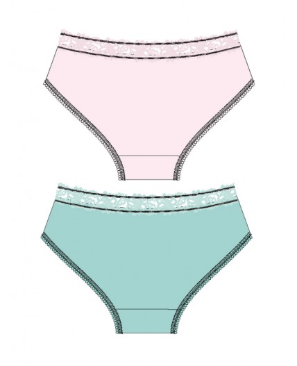 Трусы трикотажные для девочек, 2 шт в комплекте светло-розовый,зеленый