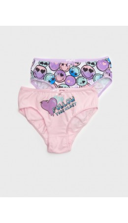 Трусы трикотажные для девочек, 2 шт в комплекте разноцветный