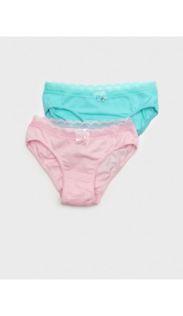 Трусы трикотажные для девочек, 2 шт в комплекте светло-розовый,зеленый