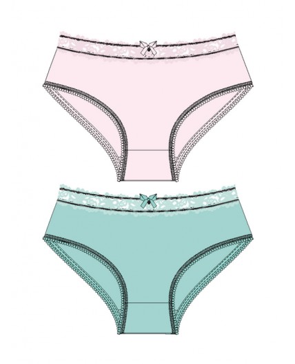Трусы трикотажные для девочек, 2 шт в комплекте светло-розовый,зеленый