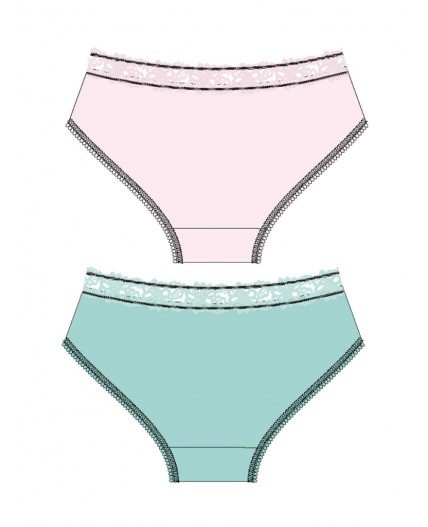 Трусы трикотажные для девочек, 2 шт в комплекте светло-розовый,зеленый
