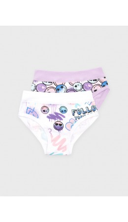 Трусы трикотажные для девочек, 2 шт в комплекте разноцветный