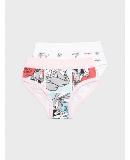 Трусы трикотажные для девочек, 2 шт в комплекте разноцветный