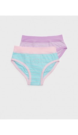 Трусы трикотажные для девочек, 2 шт в комплекте разноцветный