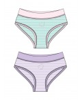 Трусы трикотажные для девочек, 2 шт в комплекте разноцветный